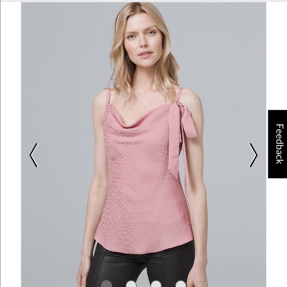 NWT WHBM Bow-accent Leopard Jacquard cami